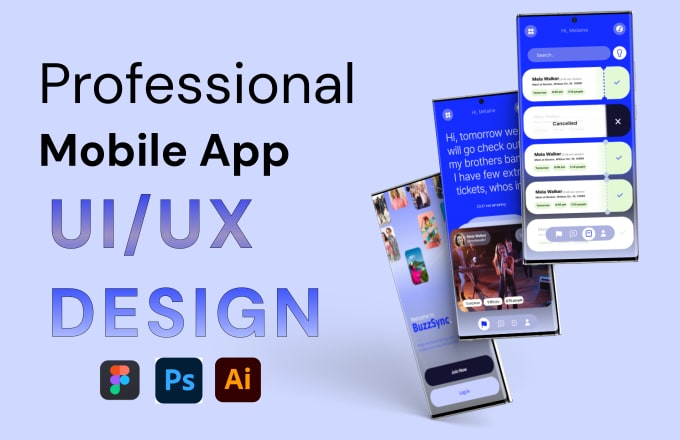 Gig Preview - Design social media mobile app ui ux mockups