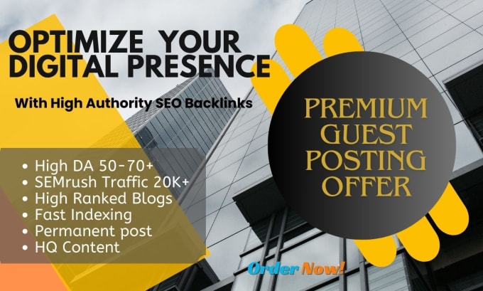 Gig Preview - Build SEO link building with guest post service