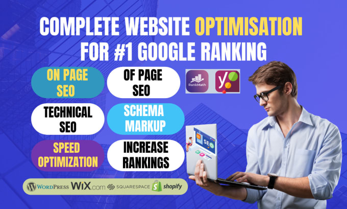 Gig Preview - Optimize website SEO on wordpress squarespace wix shopify for google ranking