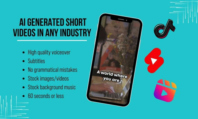 Gig Preview - Create youtube shorts with stock footage, ai voice and subtitles