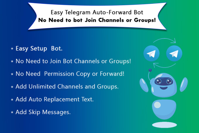 Gig Preview - Create  telegram auto forward bot with unlimited channels and groups