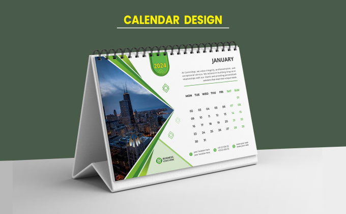 Gig Preview - Design creative desk calendar custom wall, journal, business calendar, workbook