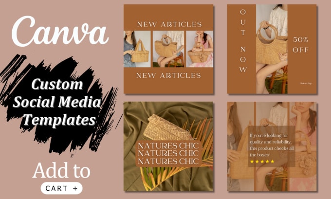 Gig Preview - Create aesthetic editable canva templates for social media posts