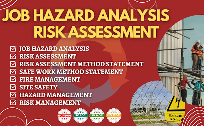 Gig Preview - Make job hazard analysis, jsa and risk assessment reports