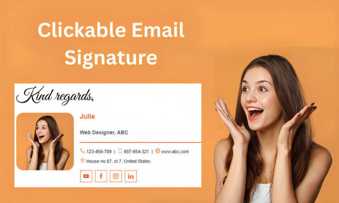 Gig Preview - Design clickable static and animated email signature HTML