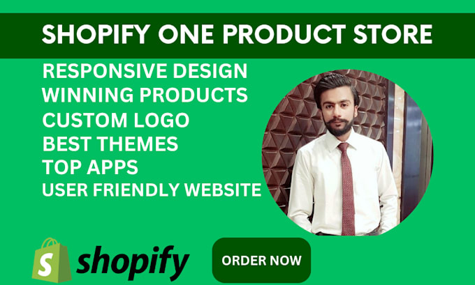 Gig Preview - Create one product shopify website, shopify store