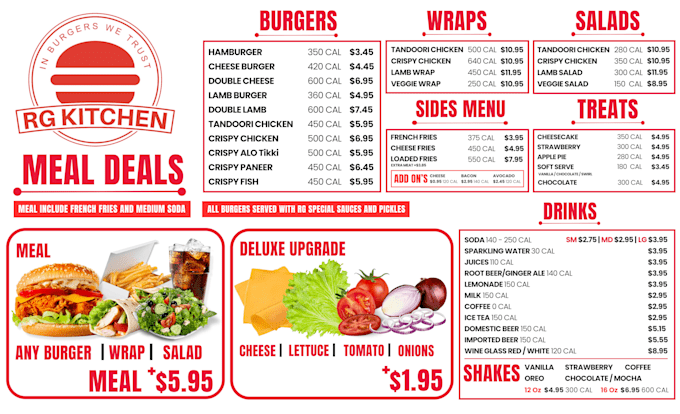 Gig Preview - Design restaurant menu digital tv screen menu food flyers posters in canva pro