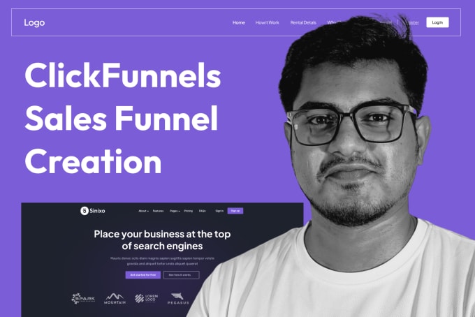 Gig Preview - Design sales funnel kajabi funnel click funnel landing page