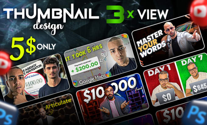 Gig Preview - Financial thumbnail design and custom or amazing thumbnail