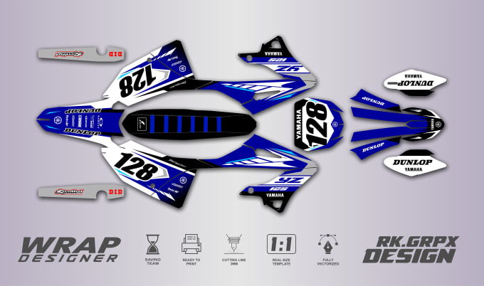 Gig Preview - Do wrap decal design for your mx motorcycle