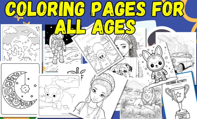 Gig Preview - Draw coloring pages for all ages