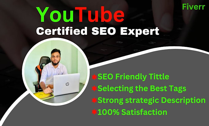 Gig Preview - Organic youtube video SEO for top ranking