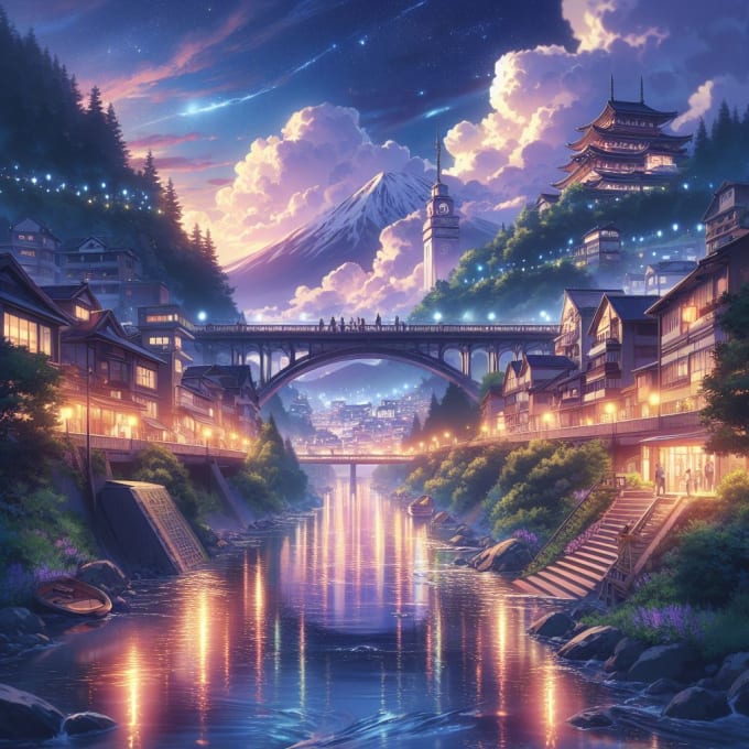 Gig Preview - Create anime, ghibli background and landscape illustrations