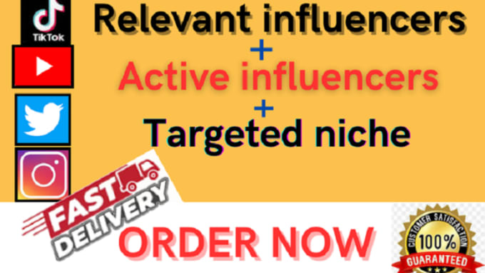 Gig Preview - Relevant influencers, micro influencers  for your niche