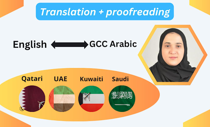 Gig Preview - Translate from english to gcc arabic and do proofreading