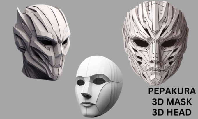 Gig Preview - Sculpt 3d helmet 3d armor pepakura 3d mask cosplay model for 3d printing