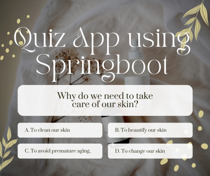 Gig Preview - Create a restful quiz app using springboot ,postgresql