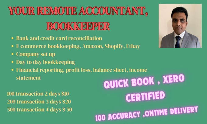 Gig Preview - Do accounting, bookkeeping, company set up reconciliation by quickbook xero