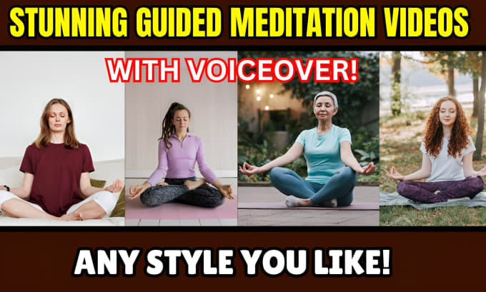 Gig Preview - Create 10 best guided meditation, affirmation, sleep story videos with voiceover