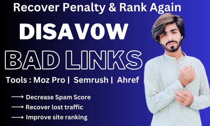 Gig Preview - Disavow bad backlinks and remove your moz spam score