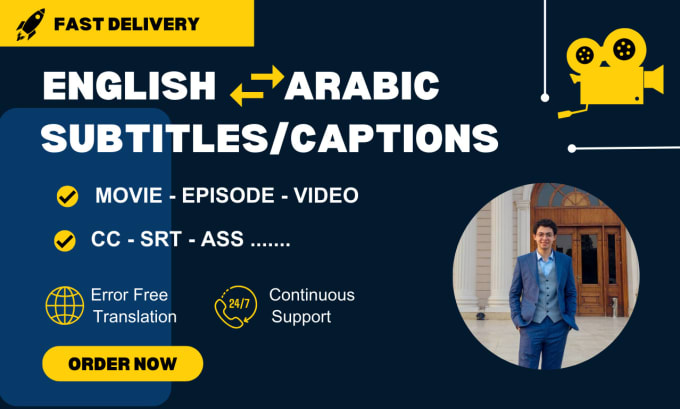 Gig Preview - Create english and arabic subtitles and captions