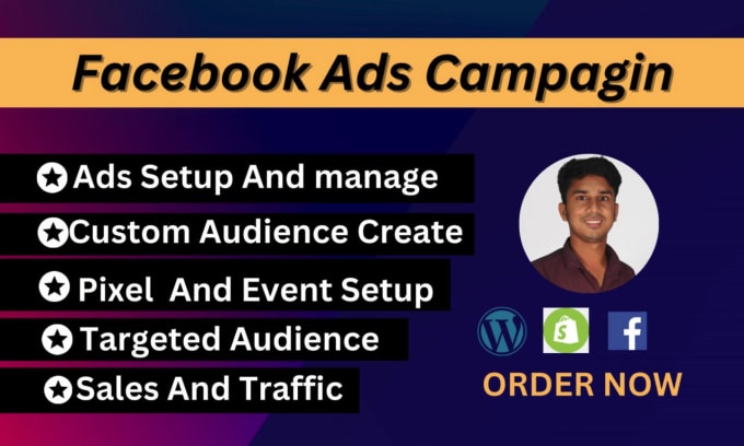 Gig Preview - Be your facebook ads campaign manager, and setup fb ads