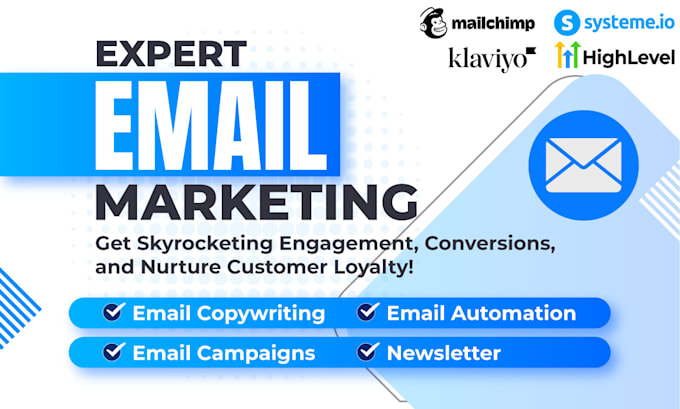 Gig Preview - Setup professional email campaign with automation in systeme io or mailchimp