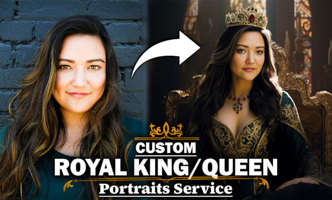 Gig Preview - Make custom renaissance royal portraits of king and queen for gift in 2 hours