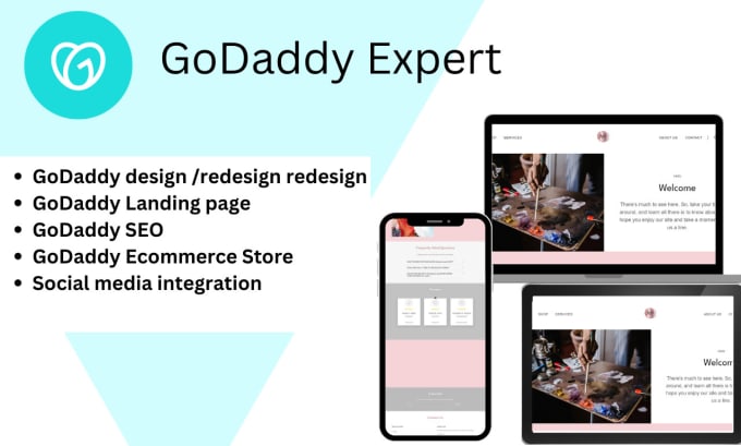 Gig Preview - Build godaddy website design godaddy website redesign godaddy landing page