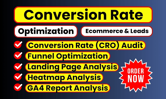 Gig Preview - Do conversion rate optimization cro audit and ga4 reporting for ecommerce, lead