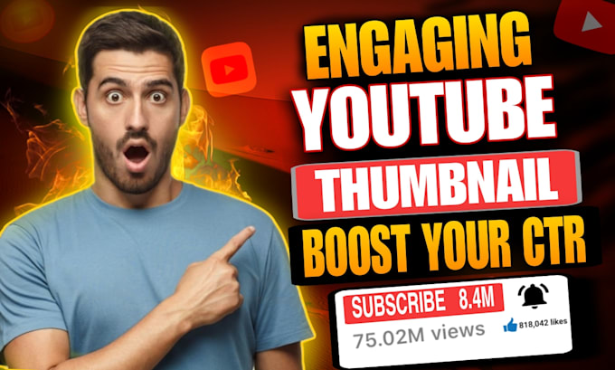 Gig Preview - Design amazing youtube thumbnail in 5 hours