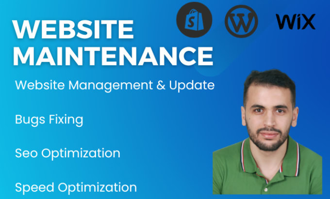 Gig Preview - Update and manage shopify wix wordpress website