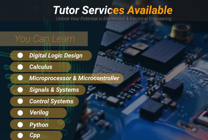 Gig Preview - Tutor you in dld digital logic design, calculus, and control system