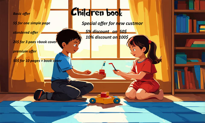 Gig Preview - Design children  book story  book illustration and covers