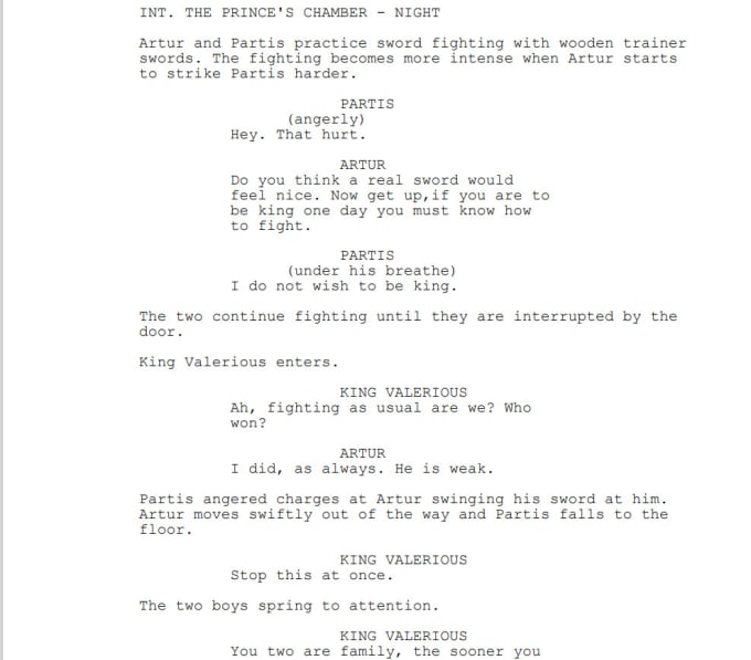 Gig Preview - Write a screenplay for you