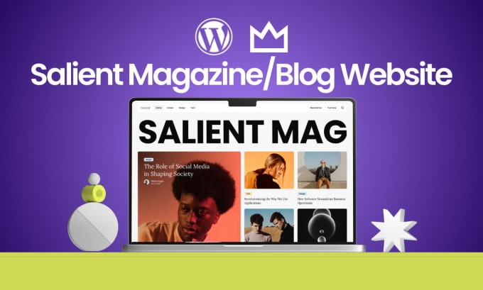 Gig Preview - Build modern magazine or blog website using salient theme