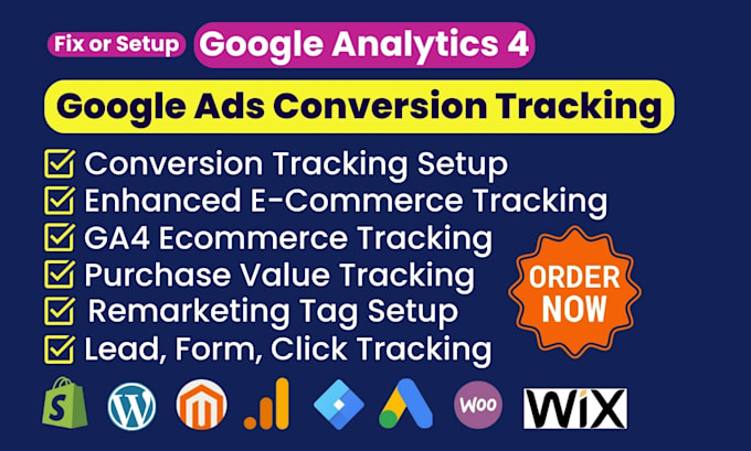 Gig Preview - Setup google ads conversion tracking and remarketing tag, ga4 ecommerce by GTM