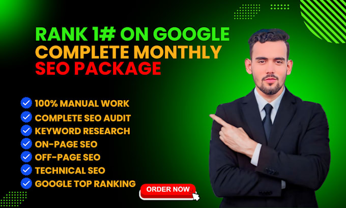 Gig Preview - Provide complete monthly SEO package service for google ranking