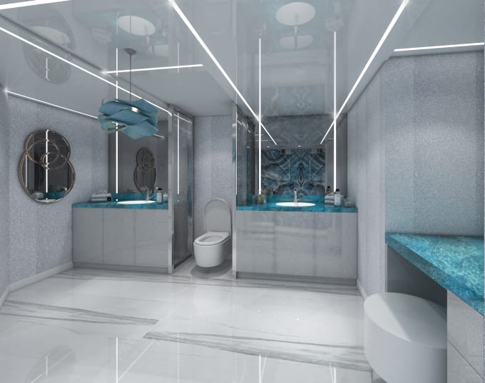 Gig Preview - Do bathroom interior design and realistic rendering