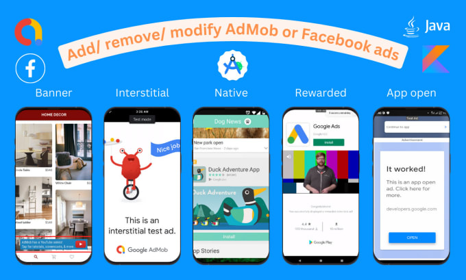 Gig Preview - Add or modify admob or facebook ads to your android app