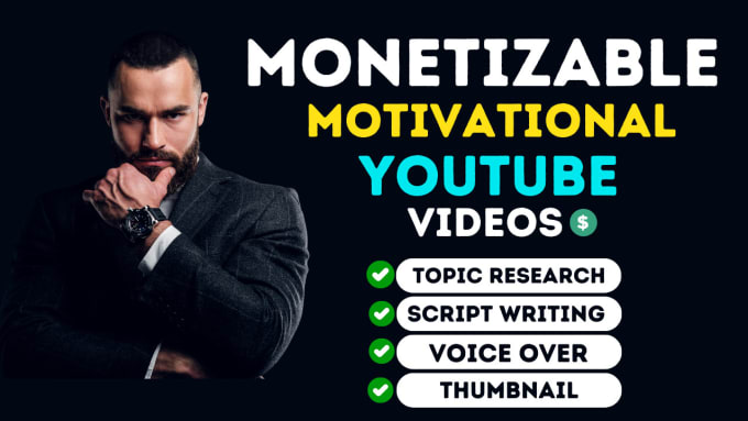 Gig Preview - Create monetizable motivational or histroy videos for youtube