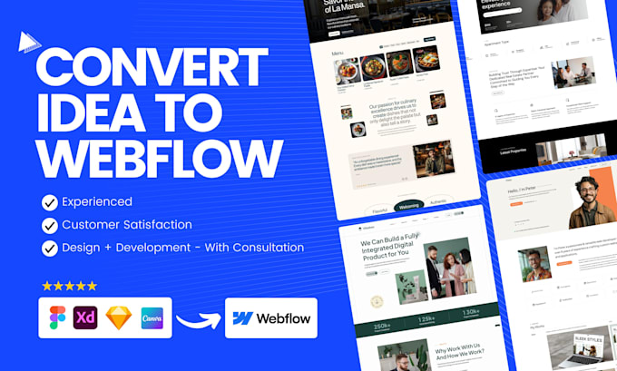 Gig Preview - Create webflow website, webflow website design, design webflow website