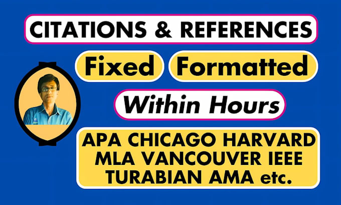 Gig Preview - Format references, citations in apa, chicago, harvard, mla, ieee, ama