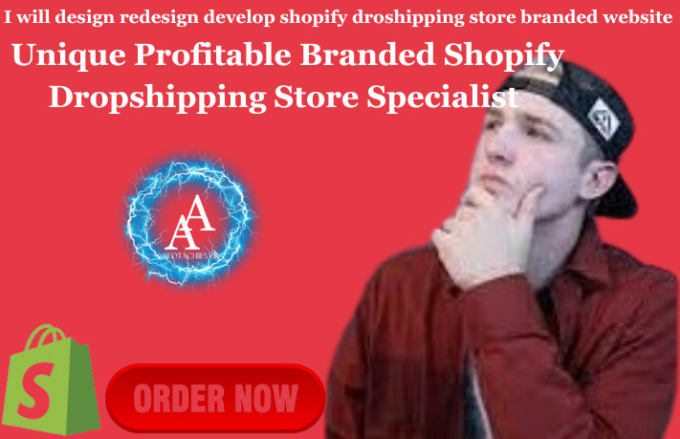 Gig Preview - Design redesign develop shopify dropshipping store  branded website