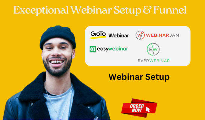 Gig Preview - Setup webinar on gotowebinar, everwebinar,webinarjam, easywebinar, funnel setup