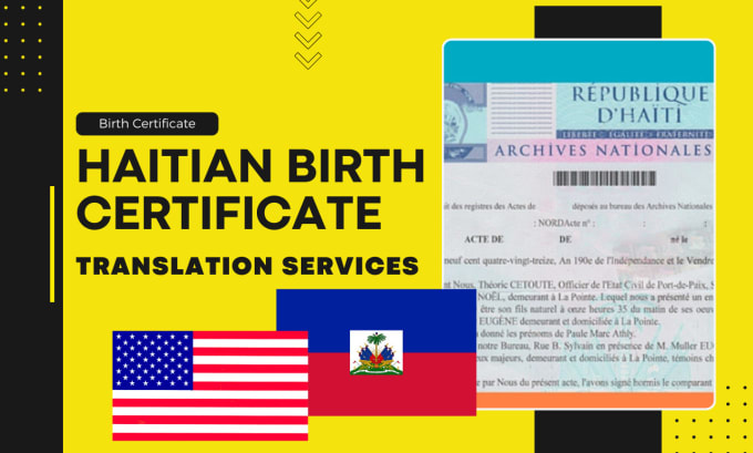 Gig Preview - Translate your haitian birth certificate with accuracy into english