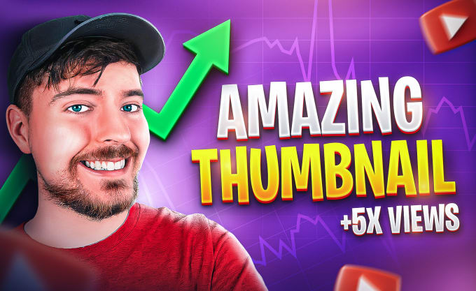 Gig Preview - Create clickbait thumbnail, gaming thumbnail, youtube thumbnail design fast