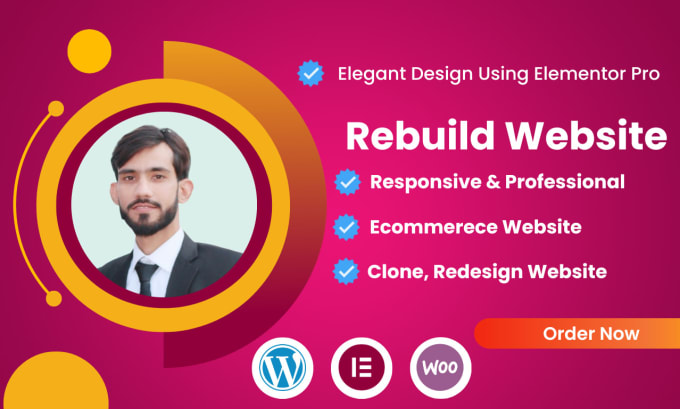 Gig Preview - Rebuild elegant website using elementor pro