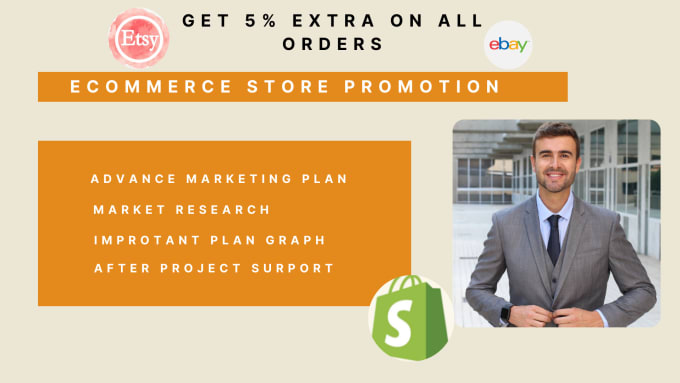 Gig Preview - Be strategic ecommerce promotion expert for shopify, etsy, and ebay marketing