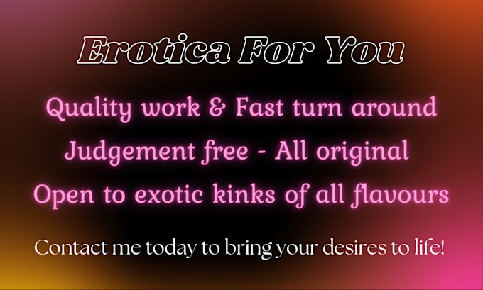 Gig Preview - Create an erotica story personalized for you